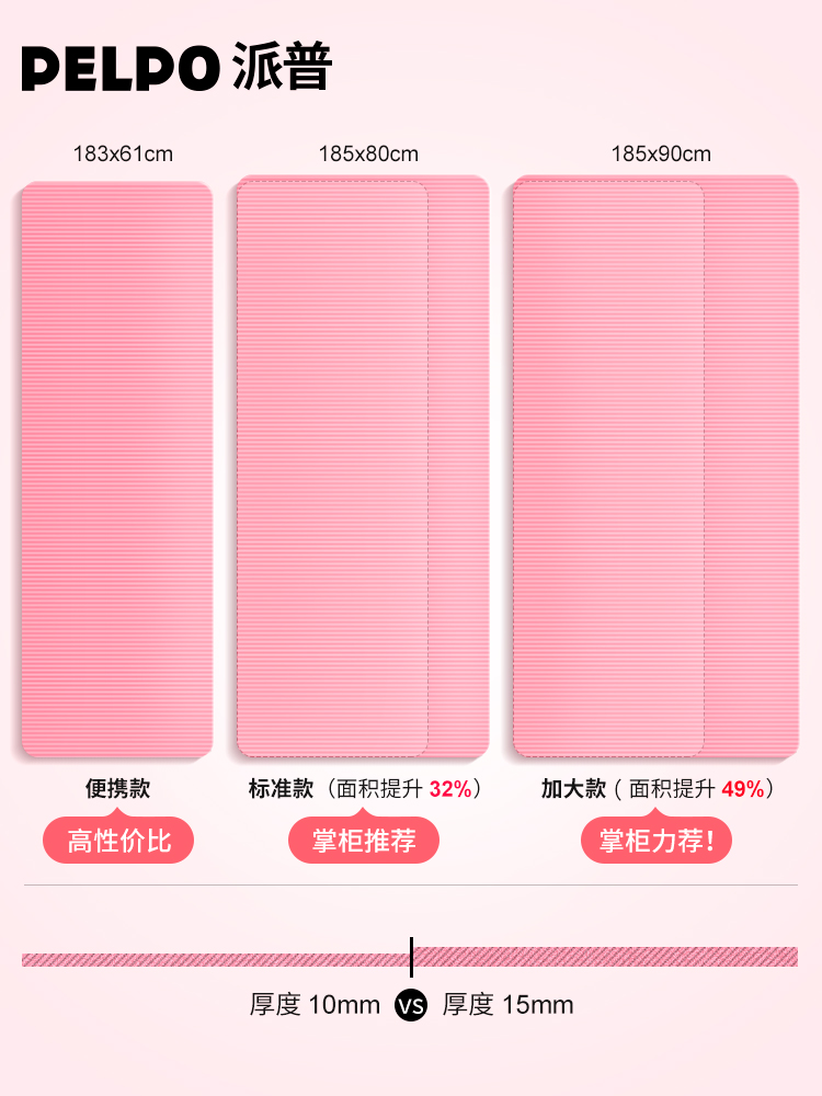 家用瑜伽垫加厚愉伽垫女初学者地垫防滑健身愈加喻咖垫瑜珈逾迦垫 - 图1