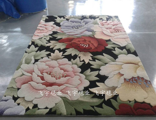 飞宇 现代家居中式纯羊毛地毯炕毯加厚客厅茶几卧室书房地毯定制 - 图0
