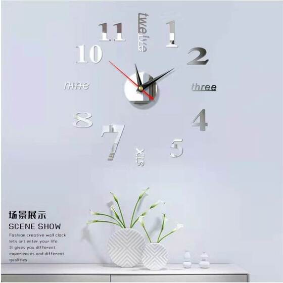 3D clock alarm clock wall hanging living room internet celebrity wall clock