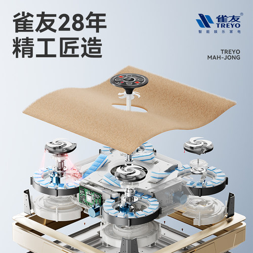 雀友全自动麻将机餐桌两用一体机电动T380旋翼斜上牌过山车麻将桌 - 图1