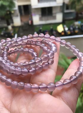 巴西天然玛瑙毫米冰透手链