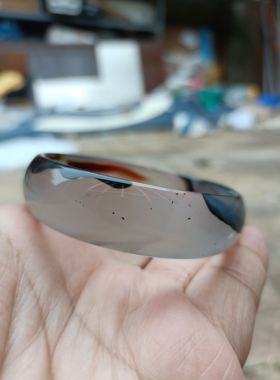 独款巴西天然象形灵动双眼玛瑙手镯中宽水润圆滑无烧女手环礼194