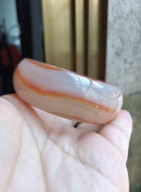 象形红日天然玛瑙手镯橘色加宽加厚水润一物一拍女手环礼特色226