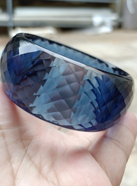 特价棱形猫眼水晶手镯加宽加厚水润冰透一物一拍女手环礼物329