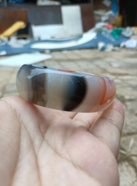 巴西天然多色红黑白灰玛瑙手镯加宽加厚原石无烧送妈妈女友礼245