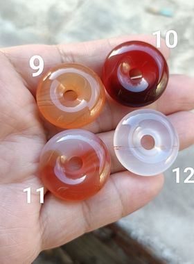 巴西多款天然俏小平安扣玛瑙吊坠锁骨链原石玉髓女士宝宝挂件138