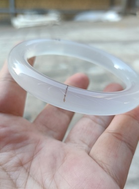 特价巴西纯天然小水草玛瑙手镯复古圆条水润冰透女手环礼物354