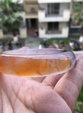 纯天然象形冰透原石玉髓玛瑙手镯