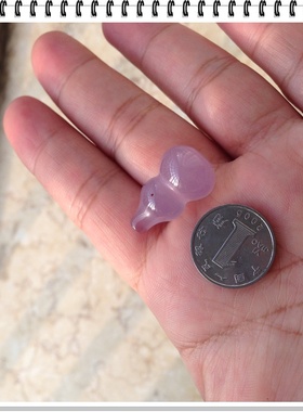 小巧玲珑巴西天然水润紫罗兰玛瑙葫芦吊坠水润通透原石玉髓女礼14