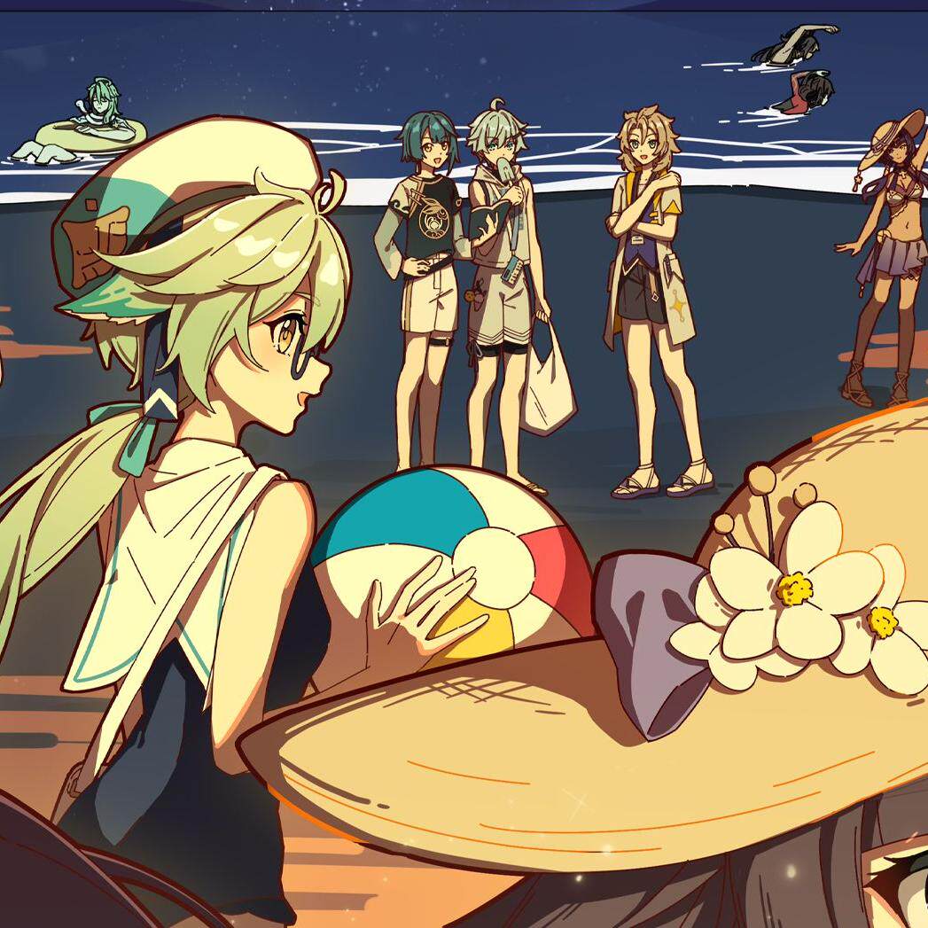 【现货】原神同人周边-「提瓦特夏日沙滩派对」-明信片套组