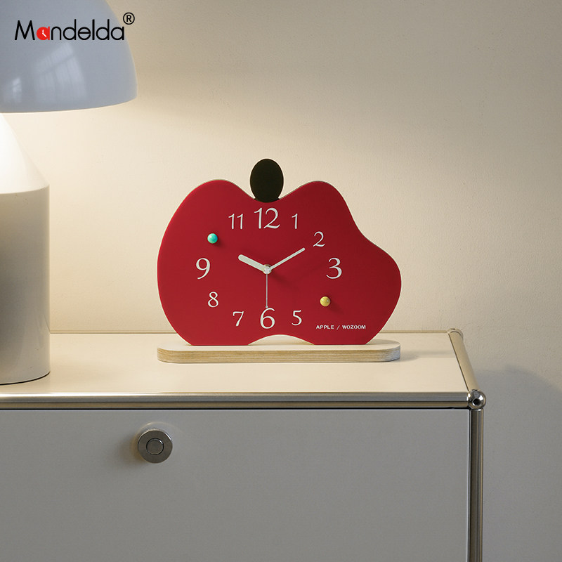 Mandelda客厅奶油风置物架入户玄关时钟装饰摆件家居桌面钟表饰品,淘宝优惠券,粉丝福利购,淘宝优惠卷