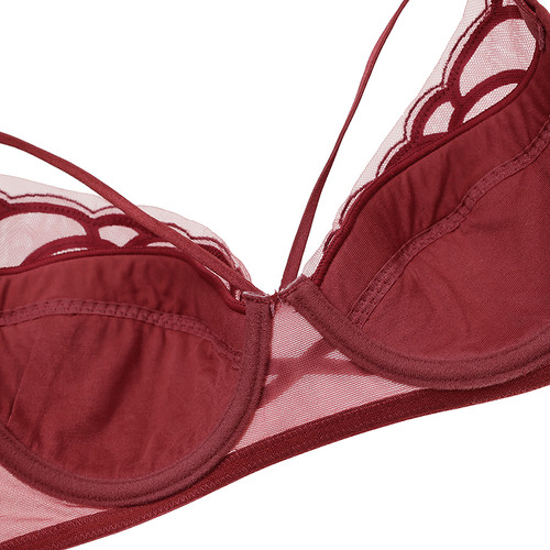 爱慕瑰丽内衣女3/4无纺布大胸显小大罩杯红薄杯文胸AM12C371 - 图3