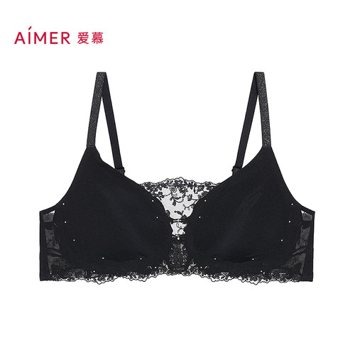爱慕精粹玩偶2内衣女无钢圈深V插杯抹胸式文胸AM17B631 - 图0
