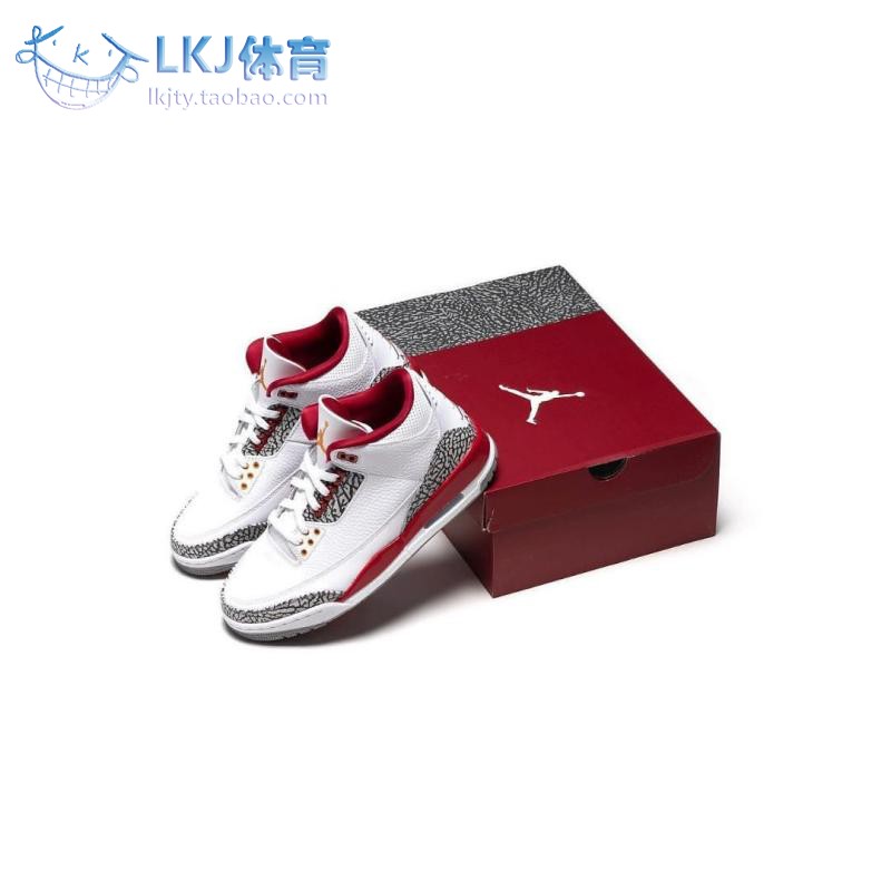 LKJ体育 Air Jordan 3 AJ3白酒红红雀复古篮球鞋 CT8532-126-图0
