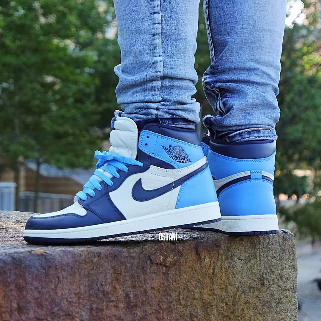 Air Jordan 1 OG AJ1 Obsidian North Card Black Blue toe Campus Blue 555088-140