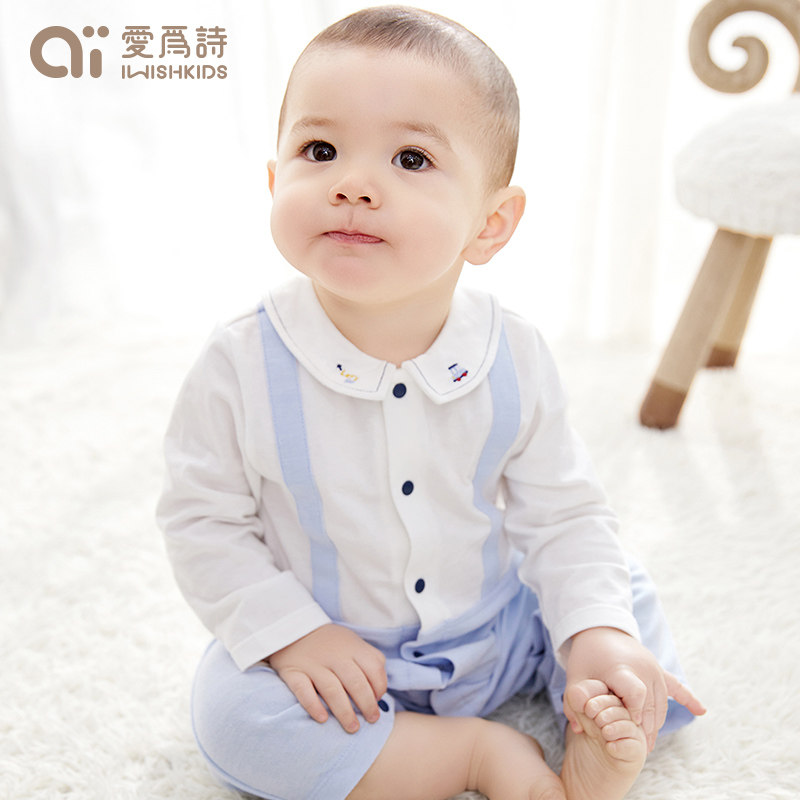 爱为诗0-2岁新生婴儿衣服男女哈衣 iwishkids连身衣/爬服/哈衣