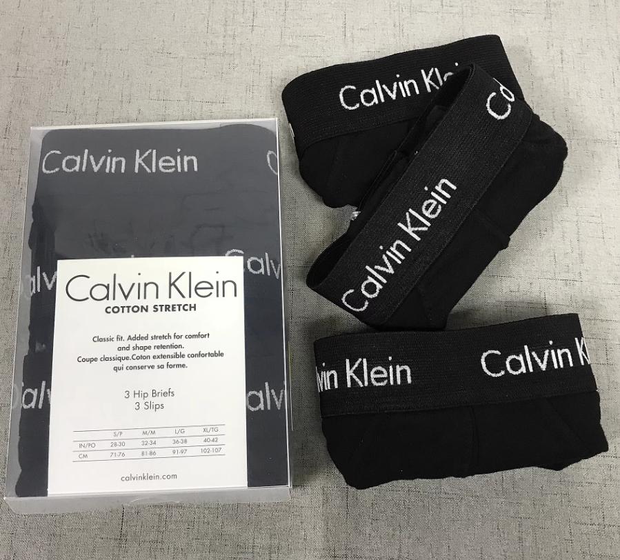 美国Calvin Klein CK内裤男纯棉舒适内裤三角男士内裤3条礼盒