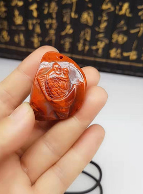 天然战国红玛瑙鲤鱼女士吊坠项链