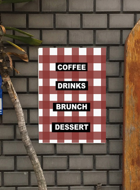coffee格子ins海报复古