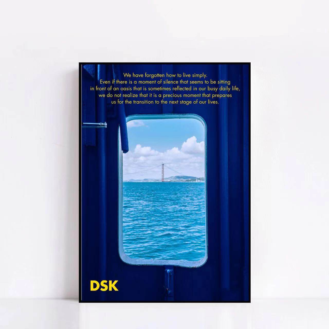 Blue Sea Cafe 夏日蓝色小清新大海韩国海报 现代装饰画道具,淘宝优惠券,粉丝福利购,淘宝优惠卷