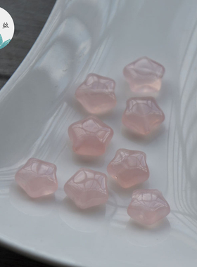 君绾青丝粉晶手工雕刻南方耳坠