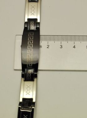 黑色钛钢男士欧美风手链