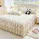 New double-layer gauze lace bed skirt single-piece quilted bed sheet cover three-piece set thickened bed sheet four-piece set universal for all seasons