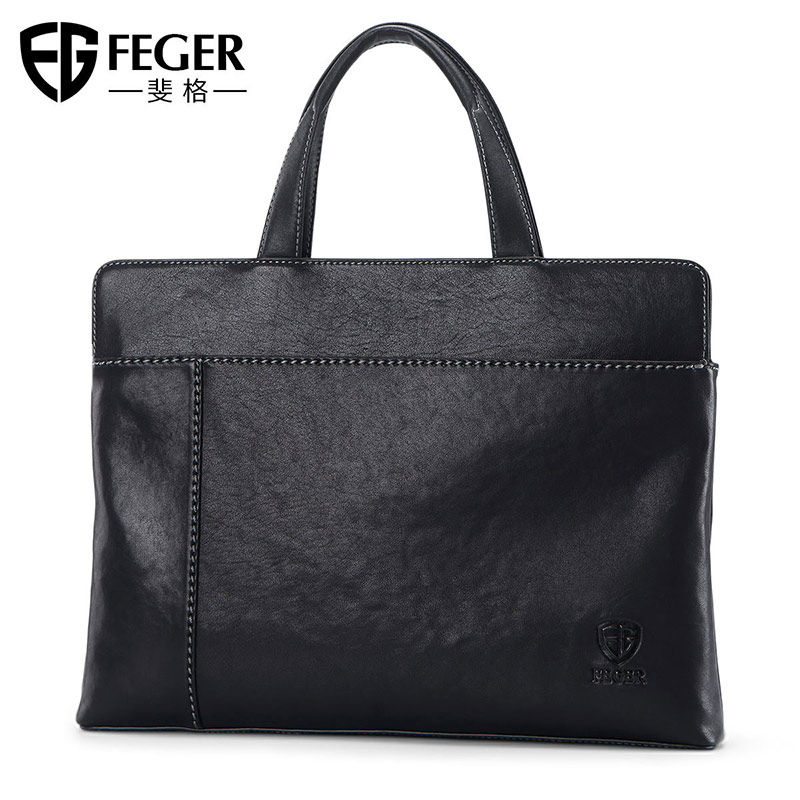 斐格手提包男士横款手拿时尚公文包 斐格男士包袋