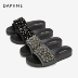 Dép Daphne 2019 Summer Dép nữ Flash Diamond Hạt thoải mái Nền dày Mặc Shine Glyte Net Red Beach Sandals - Dép