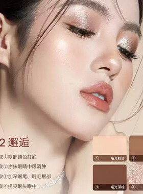 罗小曼黑金眼影盘四色哑光珠光