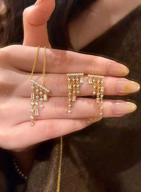 格调小红书法式流苏项链高颜值设计轻奢个性百搭时尚潮流百搭饰品