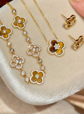 小红书爆款虎眼四叶花手链