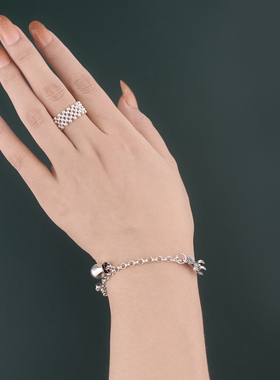 990足银手工编织戒指弹力纯银