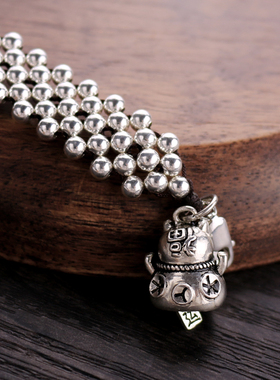 S925纯银手链招财猫编