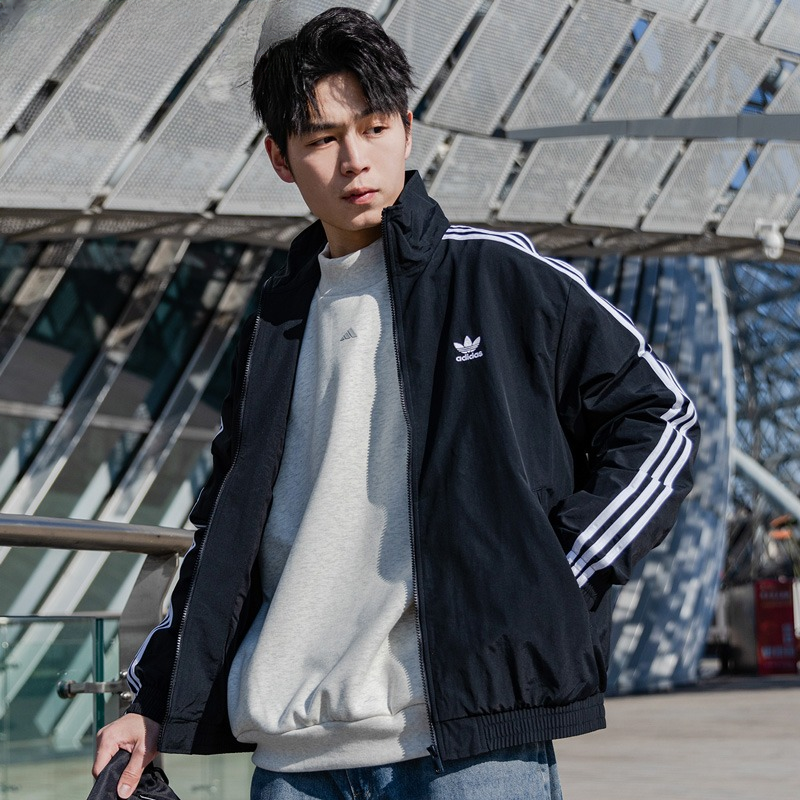 ADIDAS WOVEN FBIRD TT时尚条纹男女运动休闲立领夹克外套 KB2466,淘宝优惠券,粉丝福利购,淘宝优惠卷