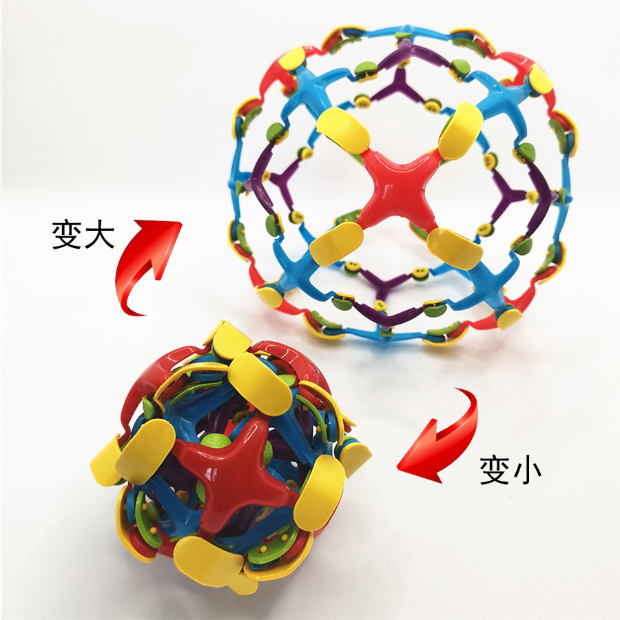 伸缩球幼儿园宝宝魔术开花球彩色球手抛接球抛儿童户外球玩具飞碟 - 图0