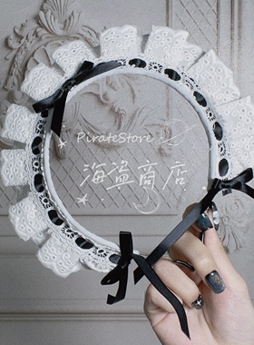 纯欲女仆发箍百搭蕾丝蝴蝶结KC