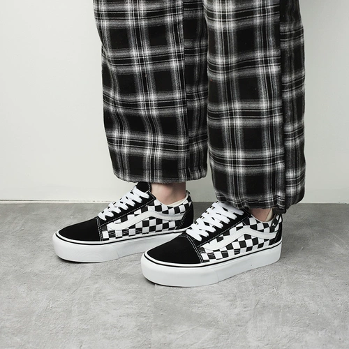 Vans, классические шахматы подходит для мужчин и женщин, повседневные кроссовки, для влюбленных