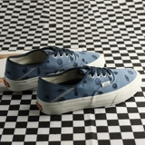 Vans, летние хаки синие тканевые кроссовки, с вышивкой