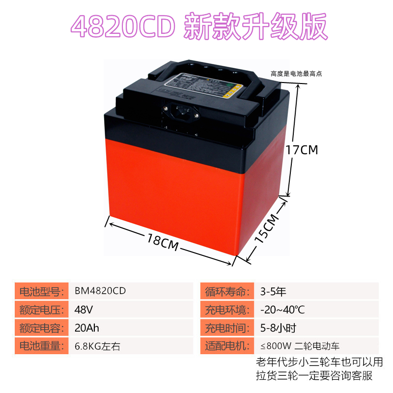 超威锂电池48V20AH22AH24AH款电动车电池外卖快递电摩代驾车跑腿