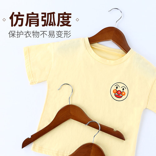 复古实木儿童衣架小童家用挂衣32cm加厚婴幼儿专用小号孩子服装店 - 图0