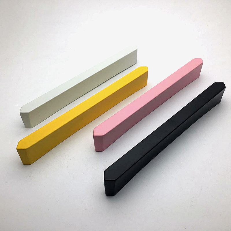现代简约橱柜衣柜门儿童房彩色拉手64/128黑白粉红黄色抽屉长把手,淘宝优惠券,粉丝福利购,淘宝优惠卷