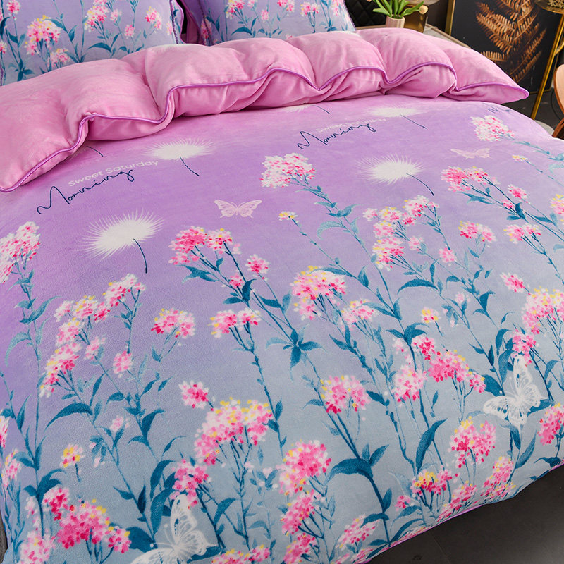 冬季牛奶绒四件套珊瑚绒被套床单加绒加厚双面绒法兰绒床上用品,淘宝优惠券,粉丝福利购,淘宝优惠卷