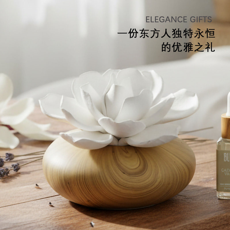 陶瓷花香薰摆件花朵造型香薰炉家用香氛装饰品小众手工,淘宝优惠券,粉丝福利购,淘宝优惠卷