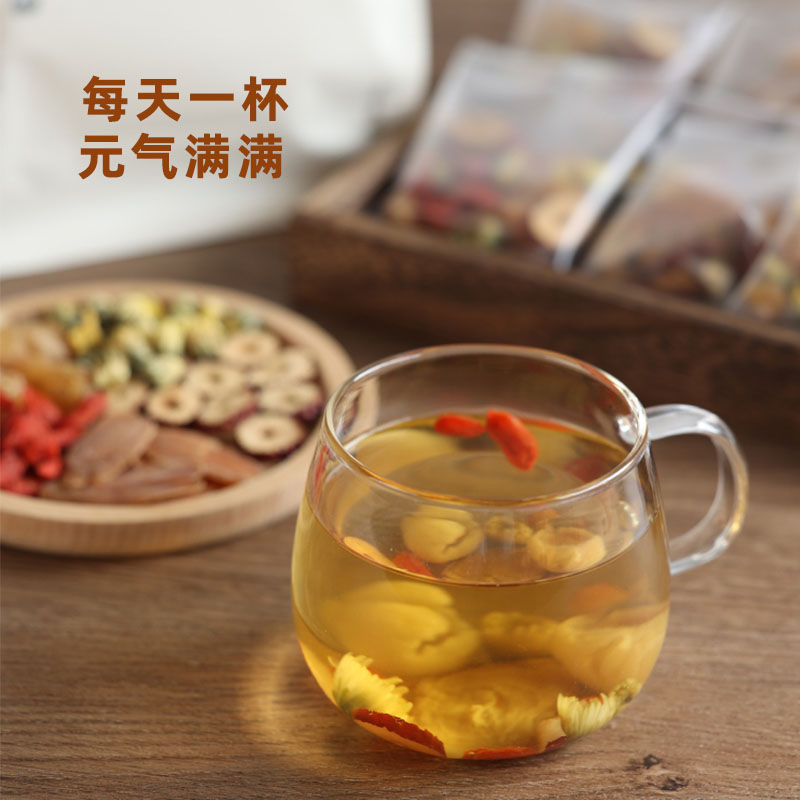 一款元气满满的养身花茶组合 阿四出品。红枣桂圆肉枸杞胎菊红参 - 图1