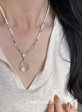 方糖家玉髓佛公珍珠新中式项链