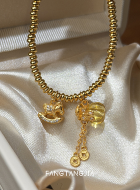 方糖家金珀福袋小马钱币手链