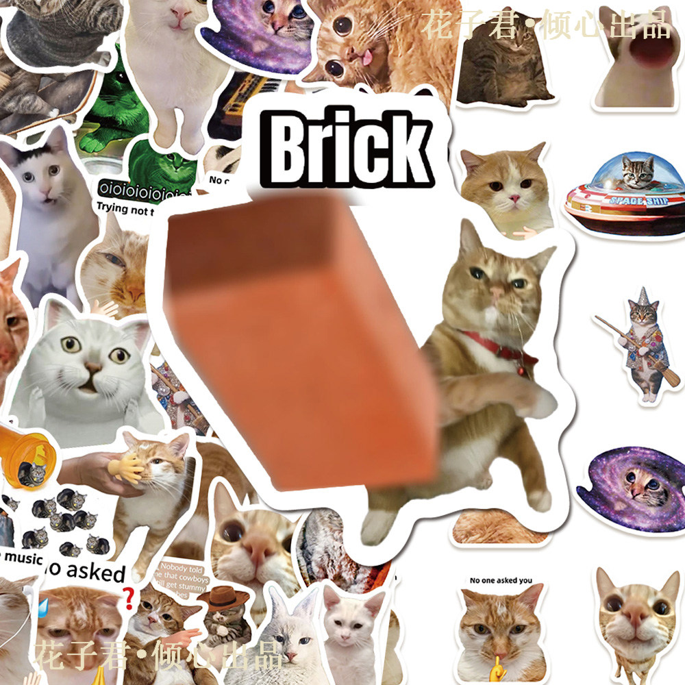 100张猫咪表情包搞怪猫咪贴纸沙雕搞笑网红DIY装饰防水贴画不留胶,淘宝优惠券,粉丝福利购,淘宝优惠卷