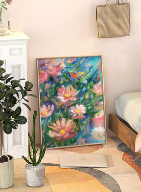 夏花电视剧装饰画非洲菊花卉挂画