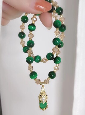 奥萊专柜清仓撤柜捡漏正品双层天然玛瑙石手链女复古轻奢不掉色